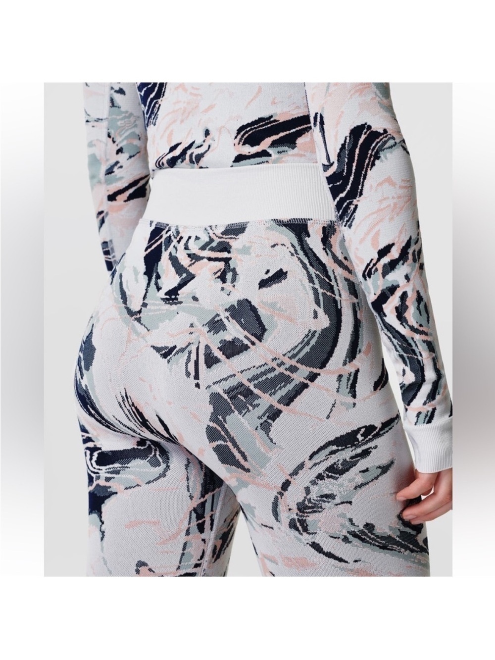Sweaty Betty Base Layer Leggings in Blue Glacier Jacquard Size Small (6) NWT - Picture 4 of 8